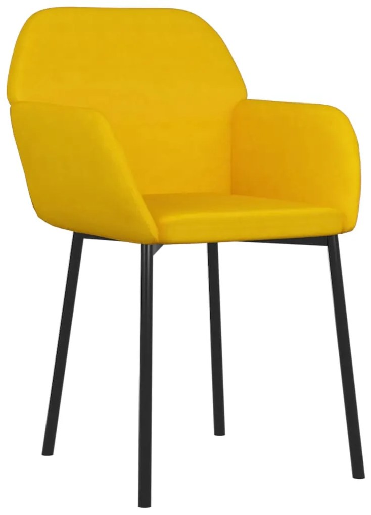 Cadeiras de jantar 2 pcs veludo amarelo