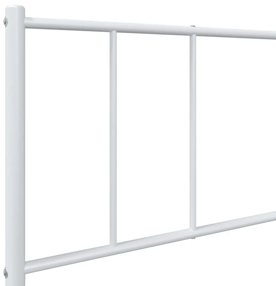 Estrutura de cama com cabeceira e pés 107x203 cm metal branco