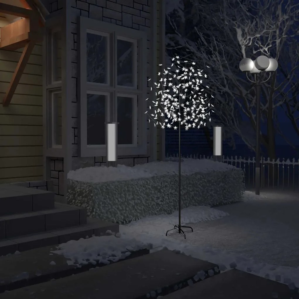 51269 vidaXL Árvore de Natal 220 LED flor cerejeira luz branco frio 220 cm