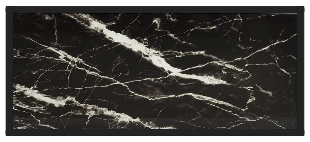 Mesa consola 80x35x75 cm vidro temperado preto