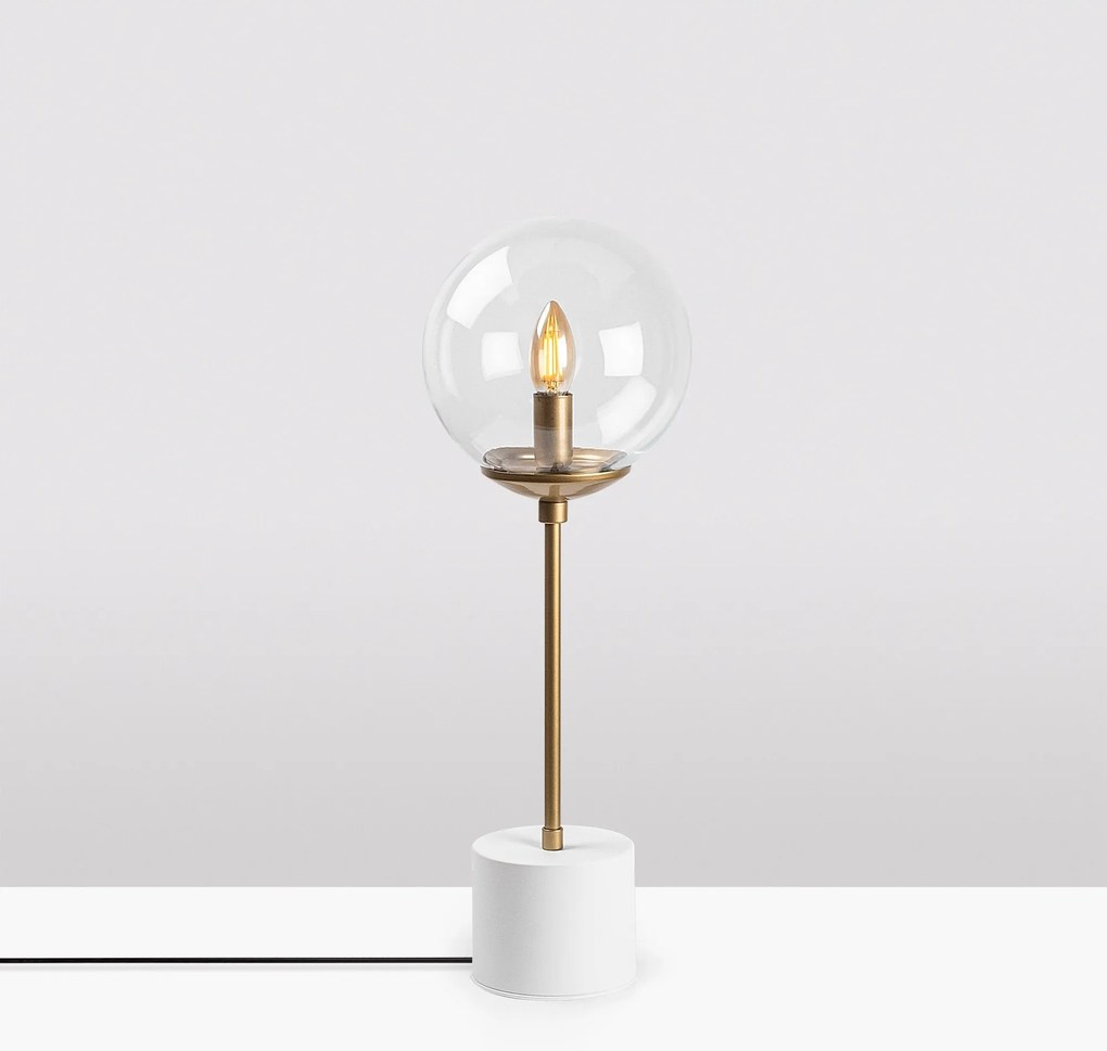 Candeeiro de Mesa Globo – Branco – 20 x 20 x 57 cm