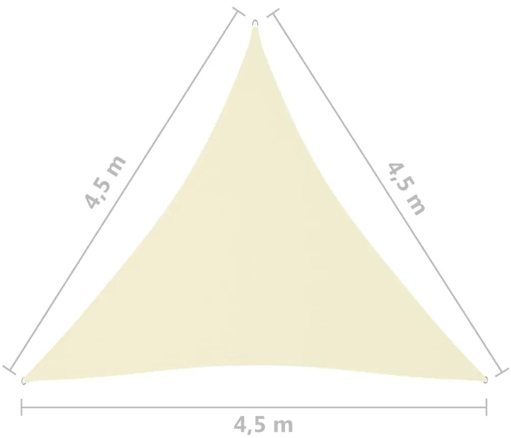Para-sol est. vela tecido oxford triang. 4,5x4,5x4,5m cor creme