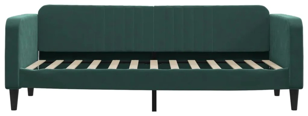 Sofá-cama com colchão 80x200 cm veludo verde-escuro