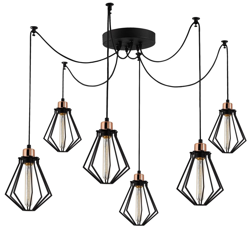 Candeeiro Chandelier Oylat – Preto – 138 cm de Diâmetro x 110 cm de Al