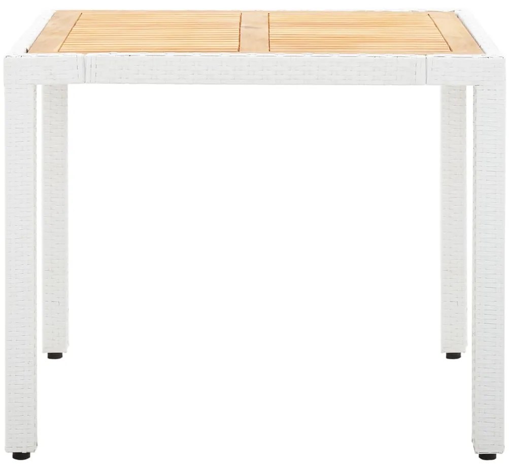 5 pcs conjunto de jantar para exterior vime PE branco