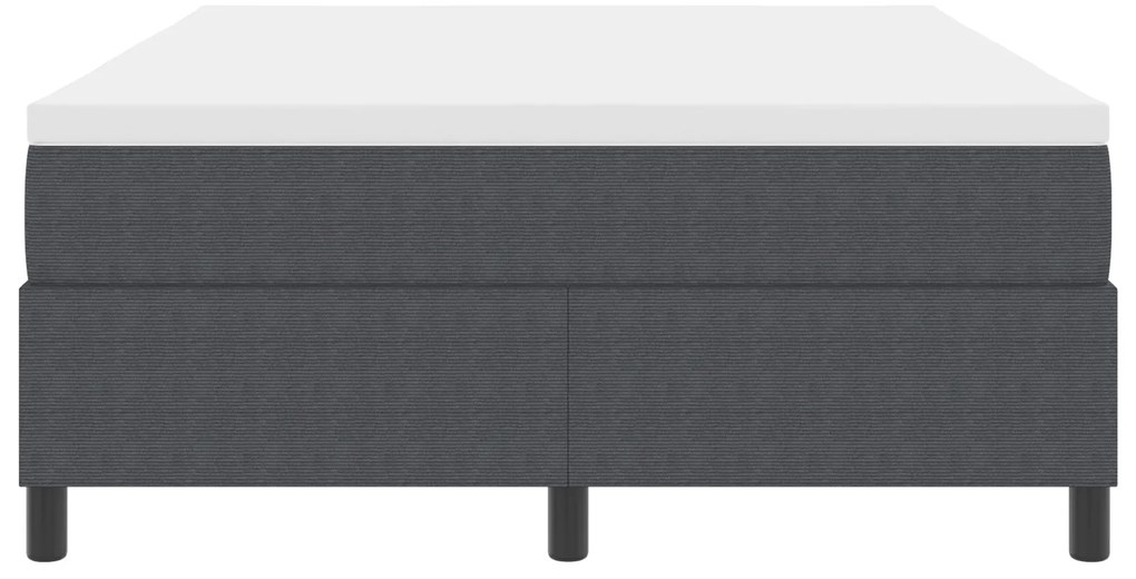 Cama Box Spring com Colchão Cinza Escura 160x200 cm Tecido de Veludo C