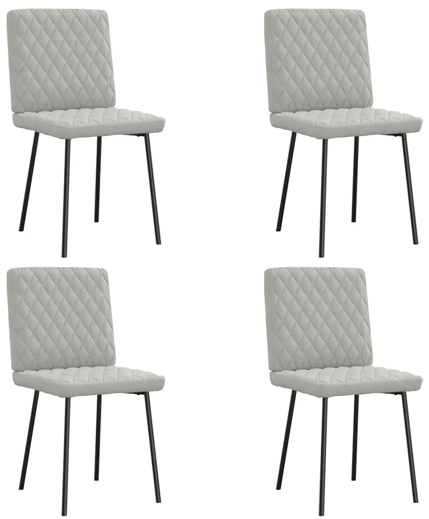Cadeiras de jantar 4 pcs veludo cinzento-claro