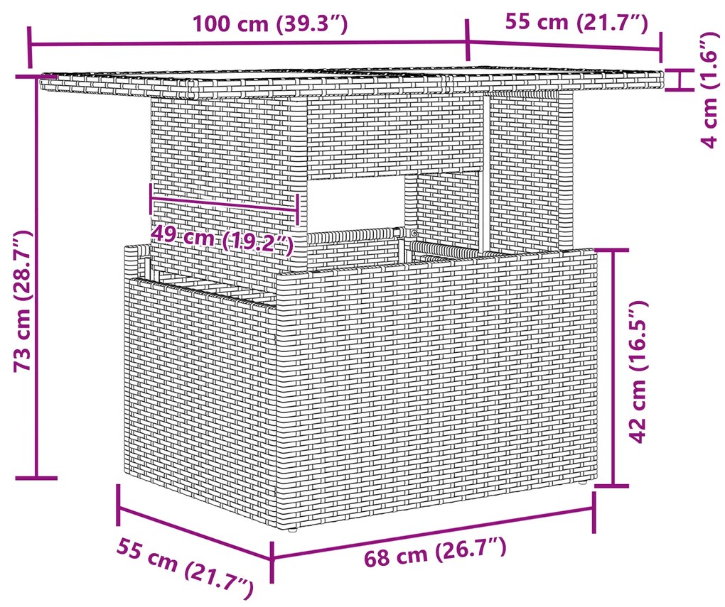 Conjunto de Sofá de Jardim com 7 Peças e Almofadas de Rattan Bege