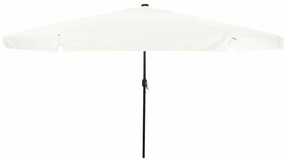 vidaXL Sombrinha de Jardim com Luzes LED 395x245 cm Branco Areia