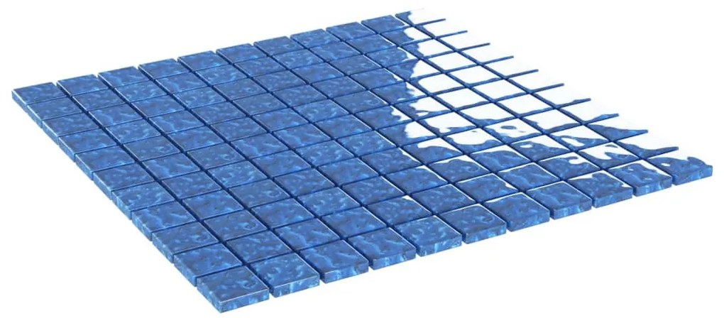 Ladrilhos de mosaico 11 pcs 30x30 cm vidro azul