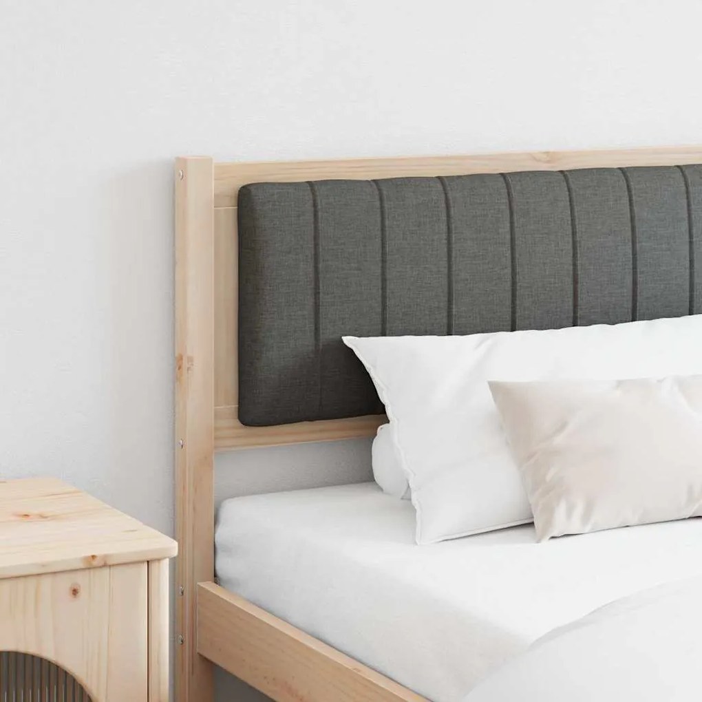 vidaXL Cabeceira estofada Castanho 200 cm Madeira de Pinheiro Sólida