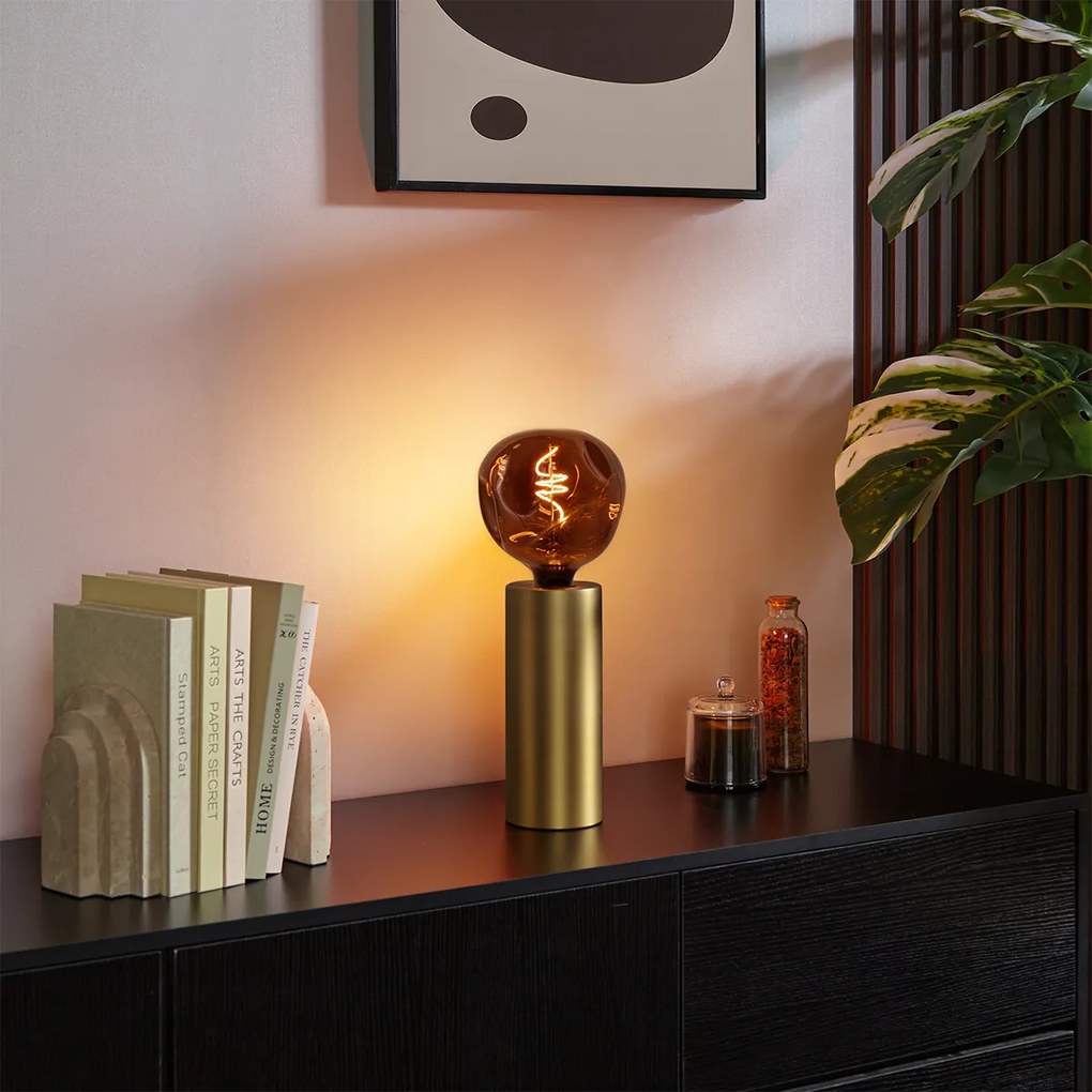 Candeeiro de mesa moderno latão 24cm - Cylinder