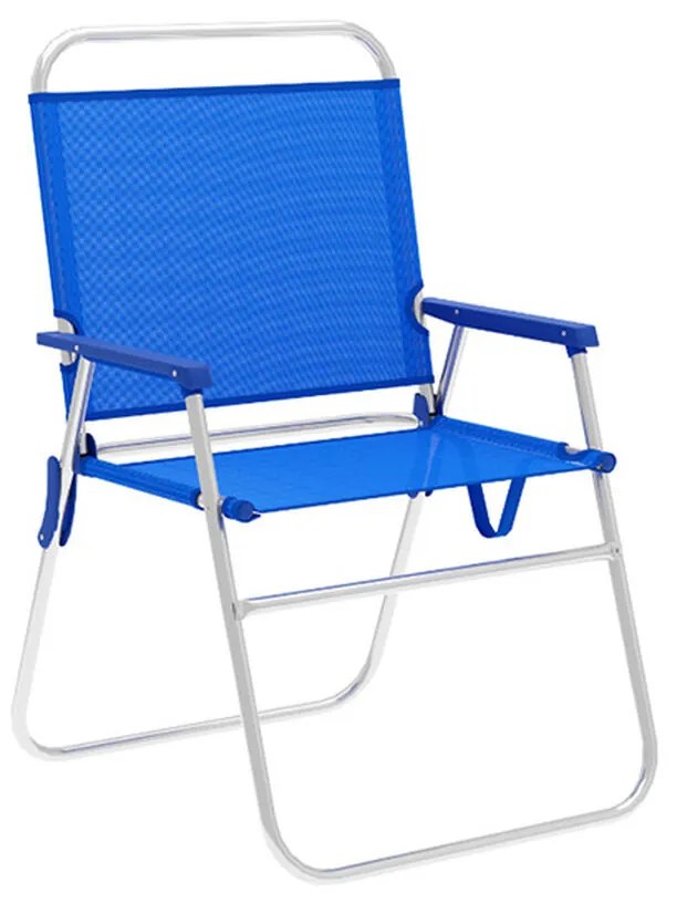 Marbueno Cadeira Dobrável Alumínio Azul Praia e Piscina 52X56X80 cm 10245