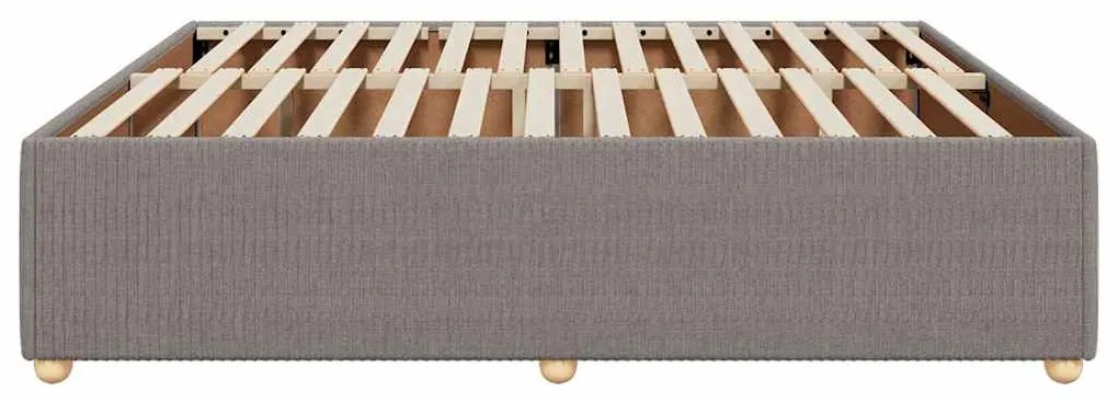 Cama sem colchão 200x200 cm tecido cinzento-acastanhado