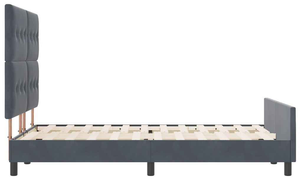 Cama de Veludo Cinza Escuro vidaXL 140x190 cm