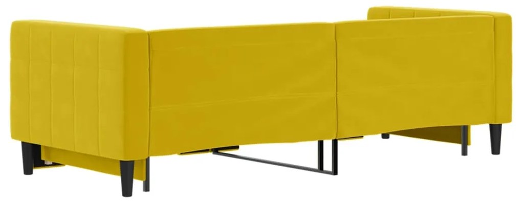 Sofá-cama com gavetão 80x200 cm veludo amarelo