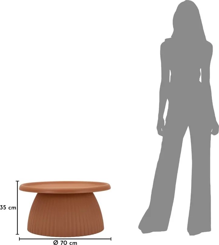 MESA DE CENTRO GEAX Ø 70X35 CM VERMELHA