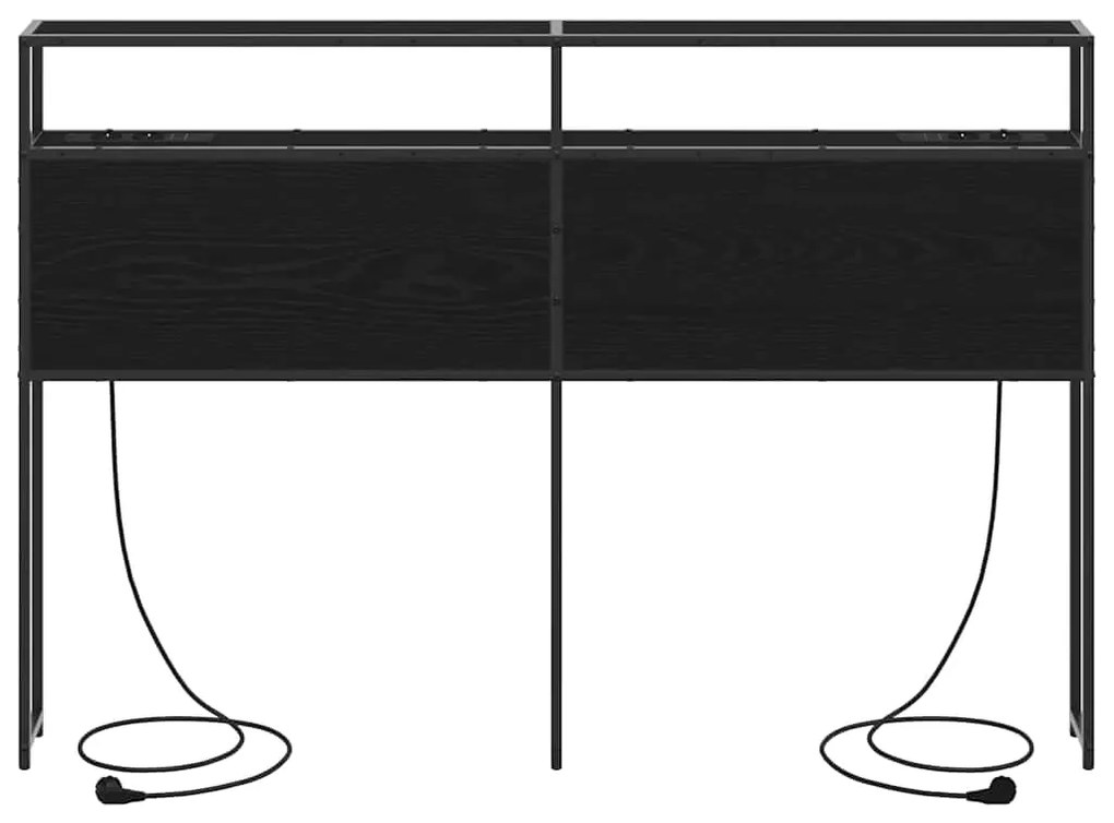 Cabeceira de armazenamento com cabeceira Carvalho Preto 160 cm