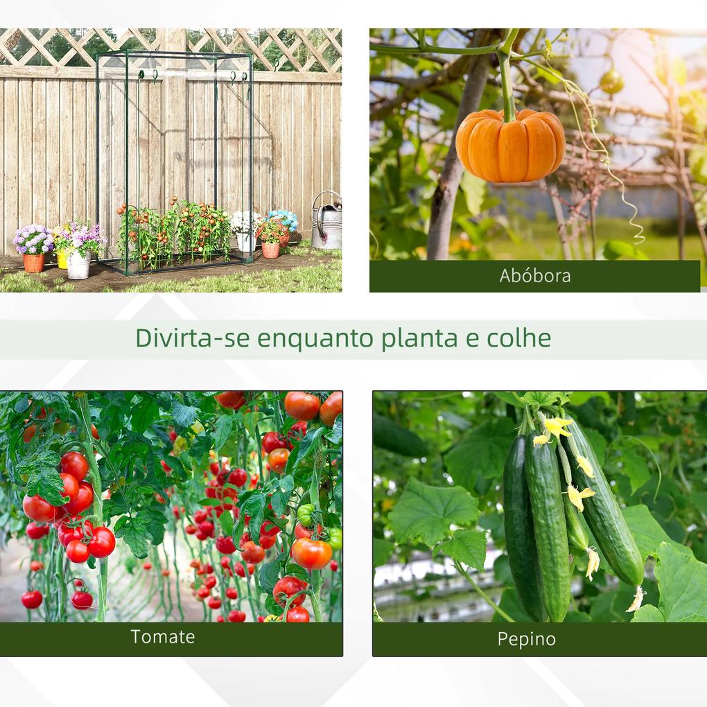 Estufa com Porta Enrolável e Estrutura de Aço Estufa de Jardim para Cultivo de Plantas 100x50x150 cm Transparente