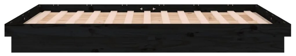 Estrutura cama c/ LED pequena casal 120x190 cm pinho preto