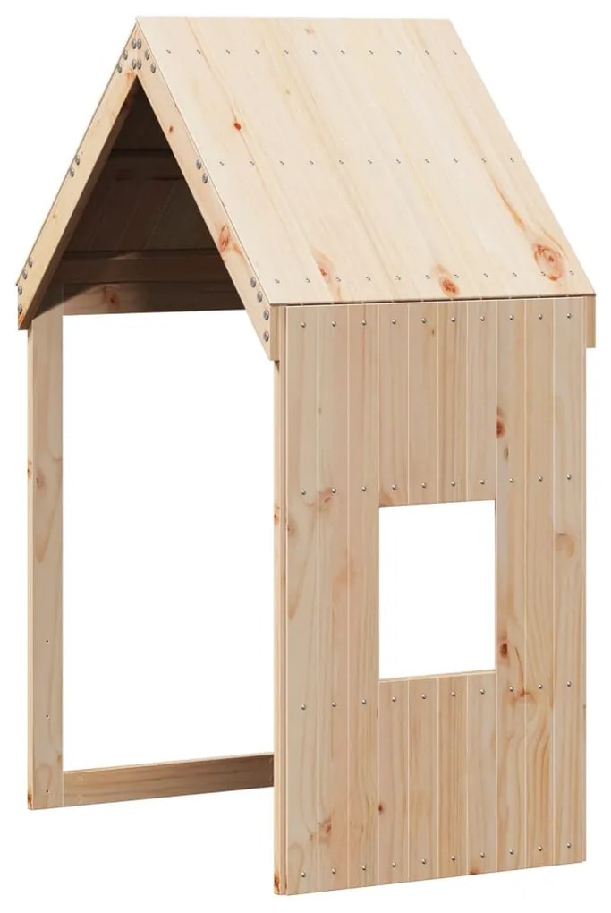 Cama alta c/ escada e telhado 80x200 cm pinho maciço