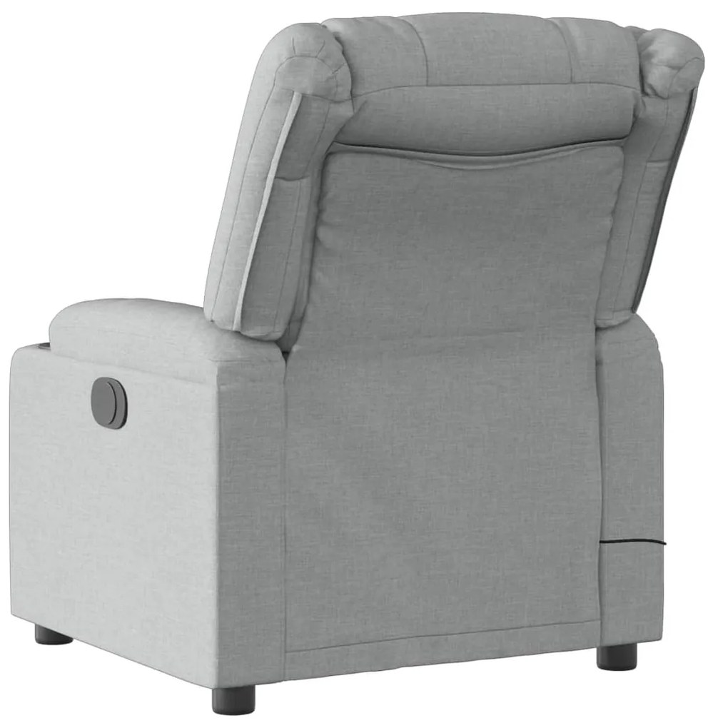 Poltrona de massagens reclinável tecido cinzento-claro