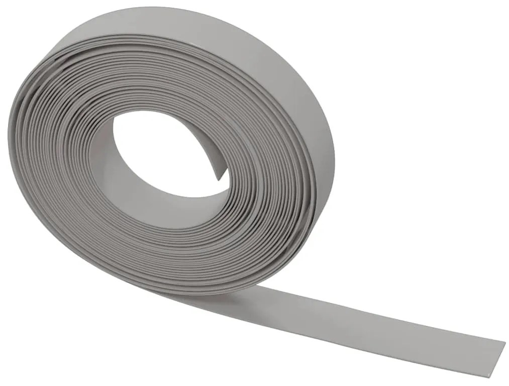 Bordas de jardim 4 pcs 10 m 10 cm polietileno cinzento