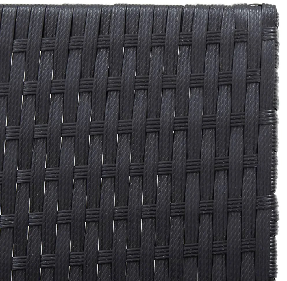 3 pcs conjunto lounge para jardim vime PE e acácia maciça