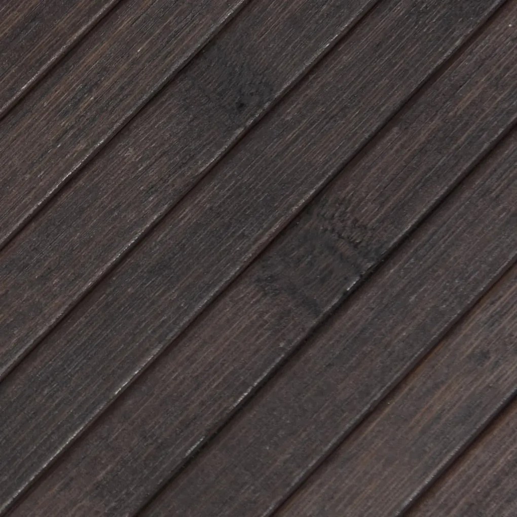 Tapete retangular 100x100 cm bambu castanho-escuro