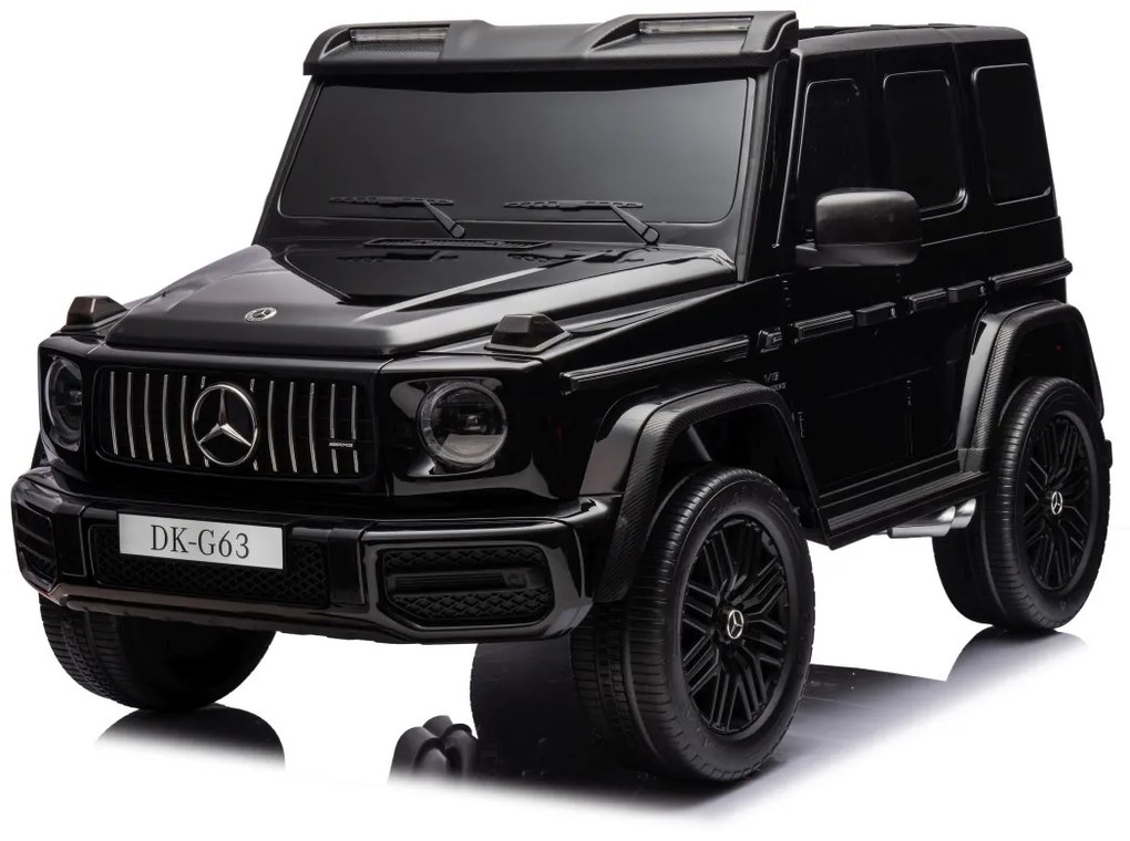 Carro elétrico para Crianças 24V, 4x200W 2 Lugares Mercedes Benz G63 AMG XXL MP4 Rodas de espuma EVA, Assento Couro Preto