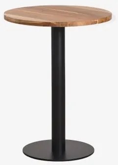 Mesa De Bar Redonda Em Madeira De Acácia Xiren Ø60 Cm & Madeira De Acácia - Preto - Sklum