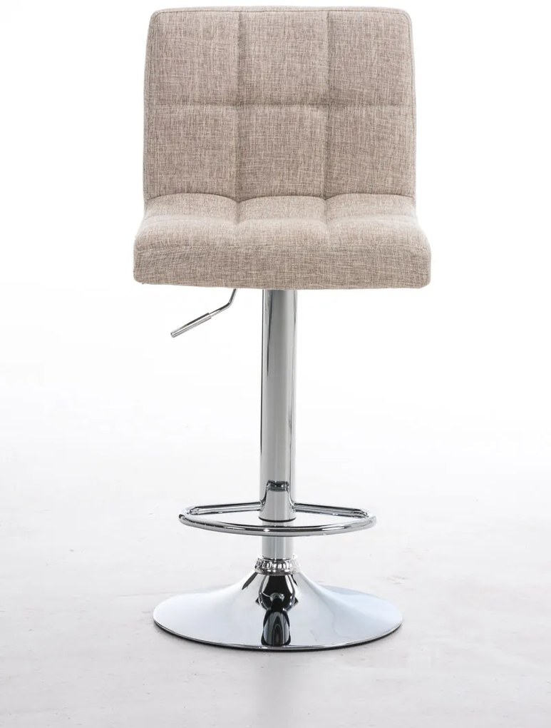 Banco de bar Peru em tecido 46 x 94-114 x 47 cm Creme