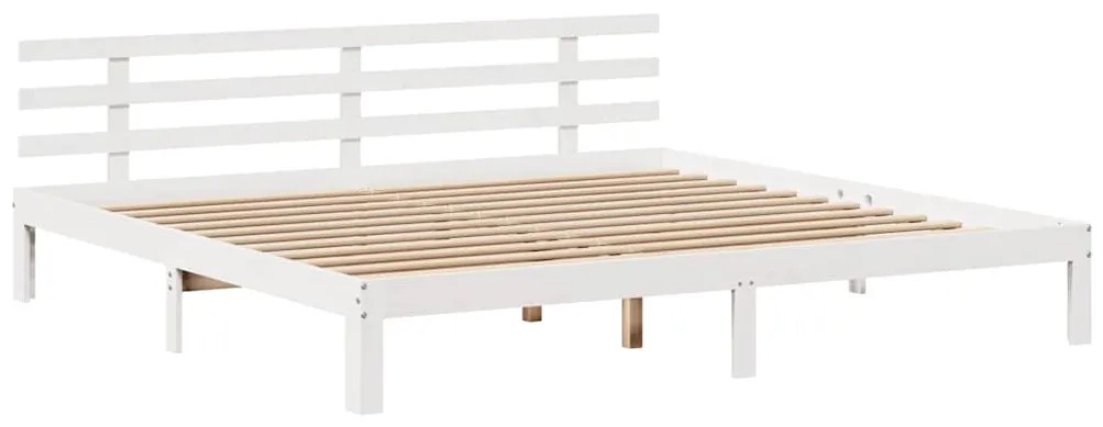 Estrutura de cama c/ gavetas 180x200 cm pinho maciça branco
