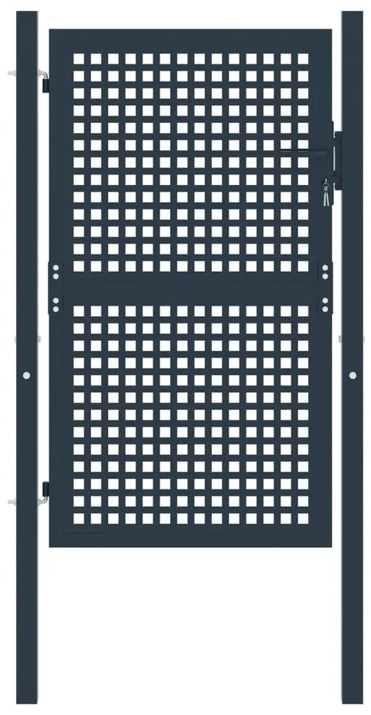 vidaXL Portão de cerca Antracite 102x125 cm Aço