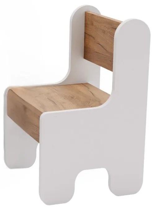 Conjunto de mesa e cadeira para crianças - branco/carvalho dourado artesanal