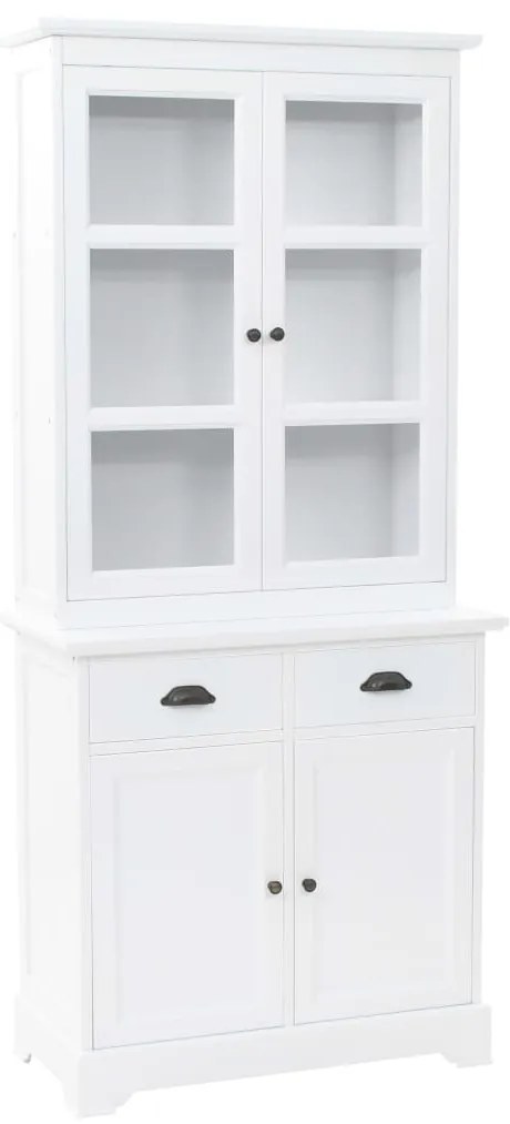 245755 vidaXL Aparador c/ 4 portas em MDF + madeira de pinho 80x40x180 cm