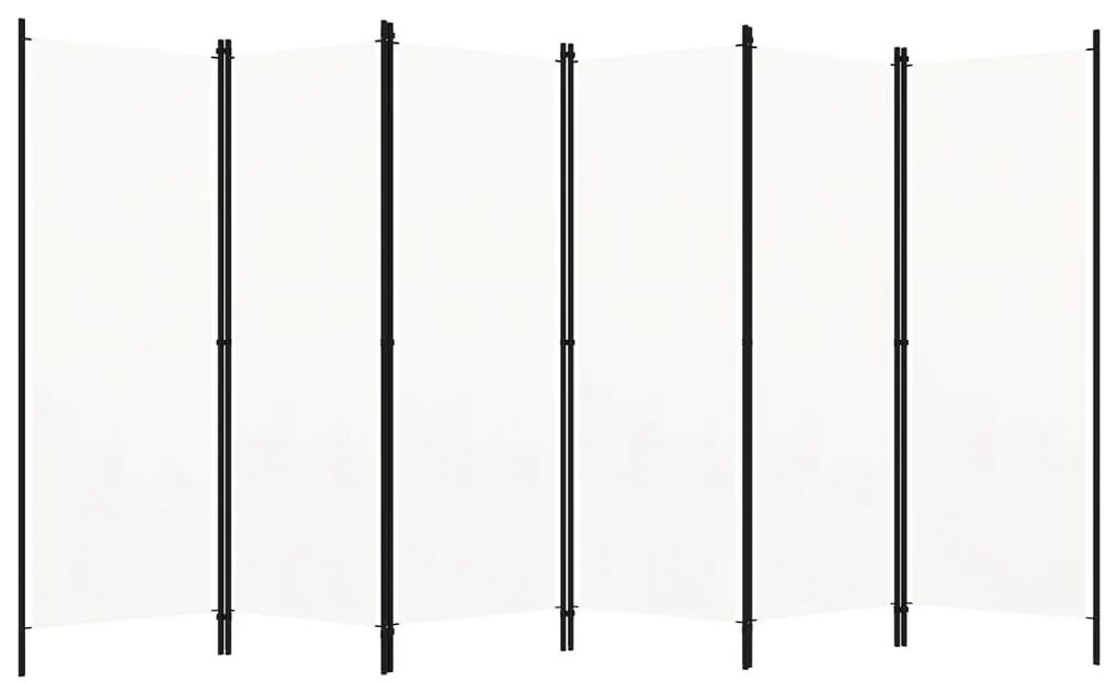 vidaXL Divisória de quarto com 6 painéis 300x180 cm branco