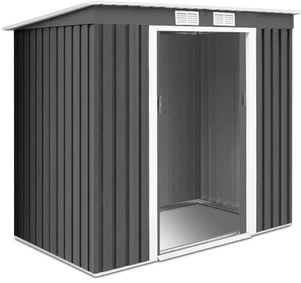 Galpão de ferramentas de metal, galpão de jardim, galpão de ferramentas com telhado inclinado