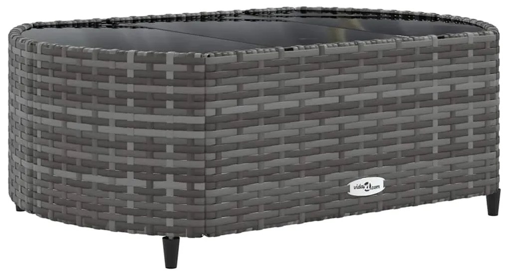 6 pcs conjunto sofás de jardim com almofadões vime cinzento