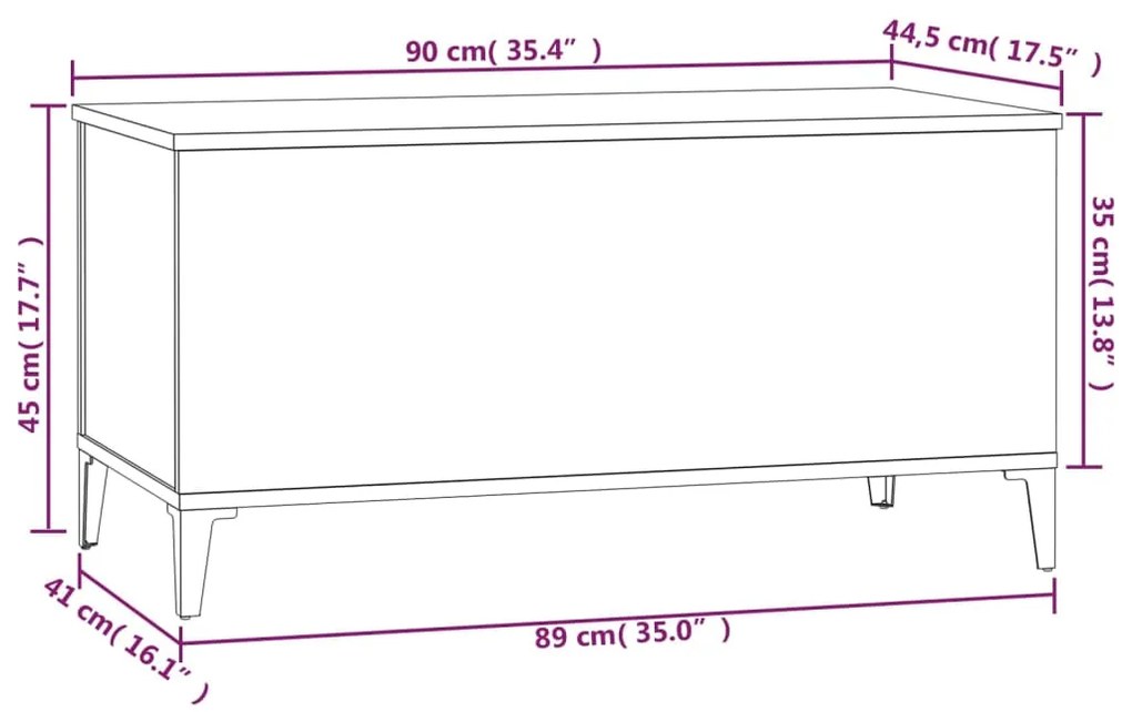 Mesa de centro 90x44,5x45 cm derivados de madeira branco