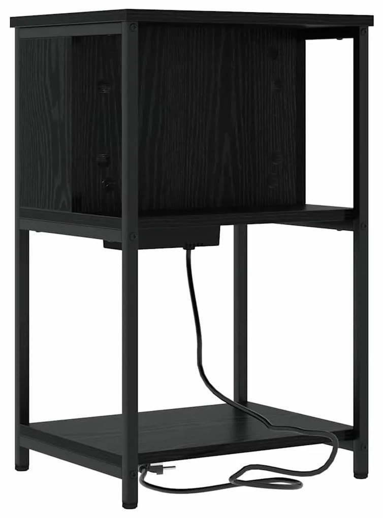Armário de Cabeceira 2 pcs Carvalho preto 38 x 31 x 61 cm