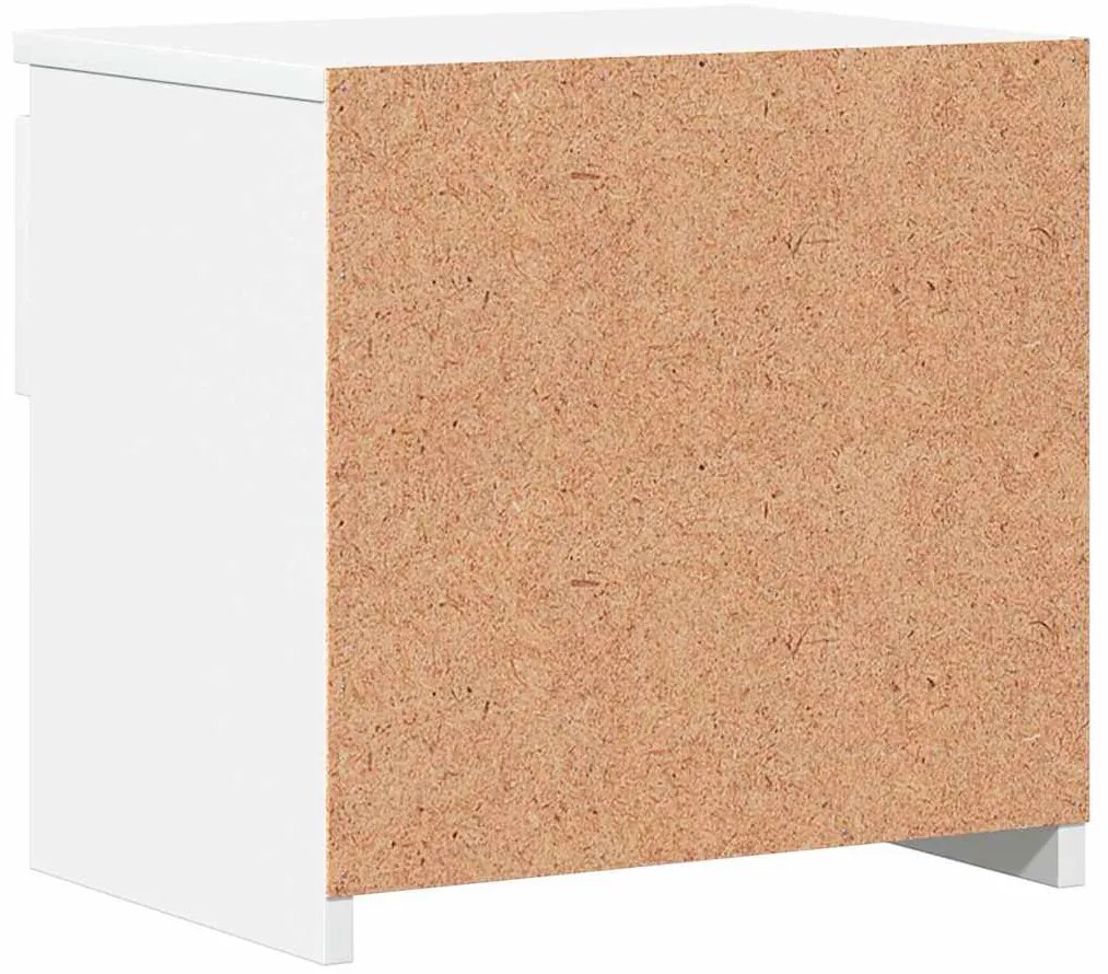 Mesas de cabeceira 2 pcs 40x30x39 cm contrapl. branco brilhante