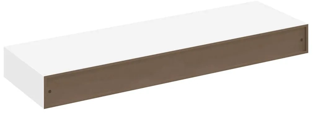Prateleiras de parede suspensas com gavetas 2 pcs branco 80 cm