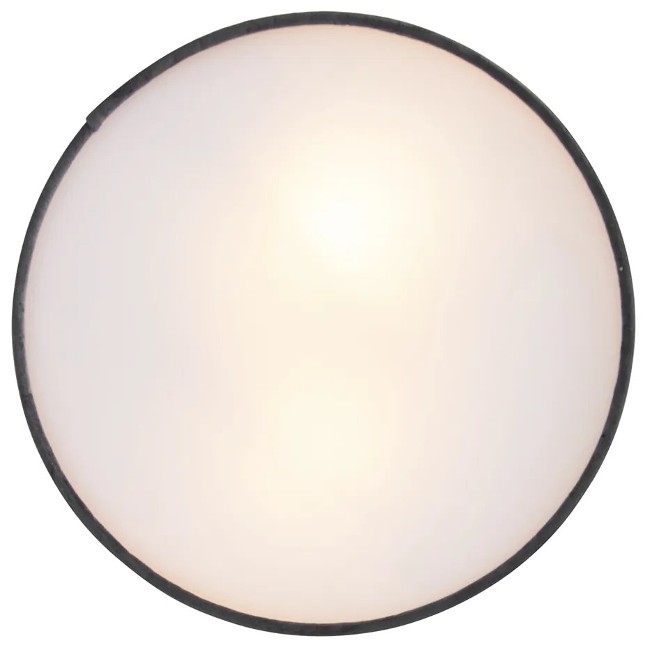 Candeeiro de teto moderno cinzento 30 cm com interior dourado - Drum Moderno