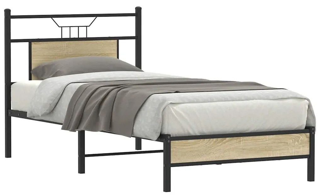 Estrutura cama s/ colchão derivados de madeira carvalho sonoma
