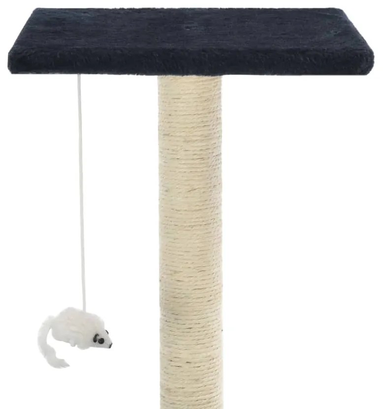 Árvore p/ gatos c/ postes arranhadores sisal 95 cm azul escuro