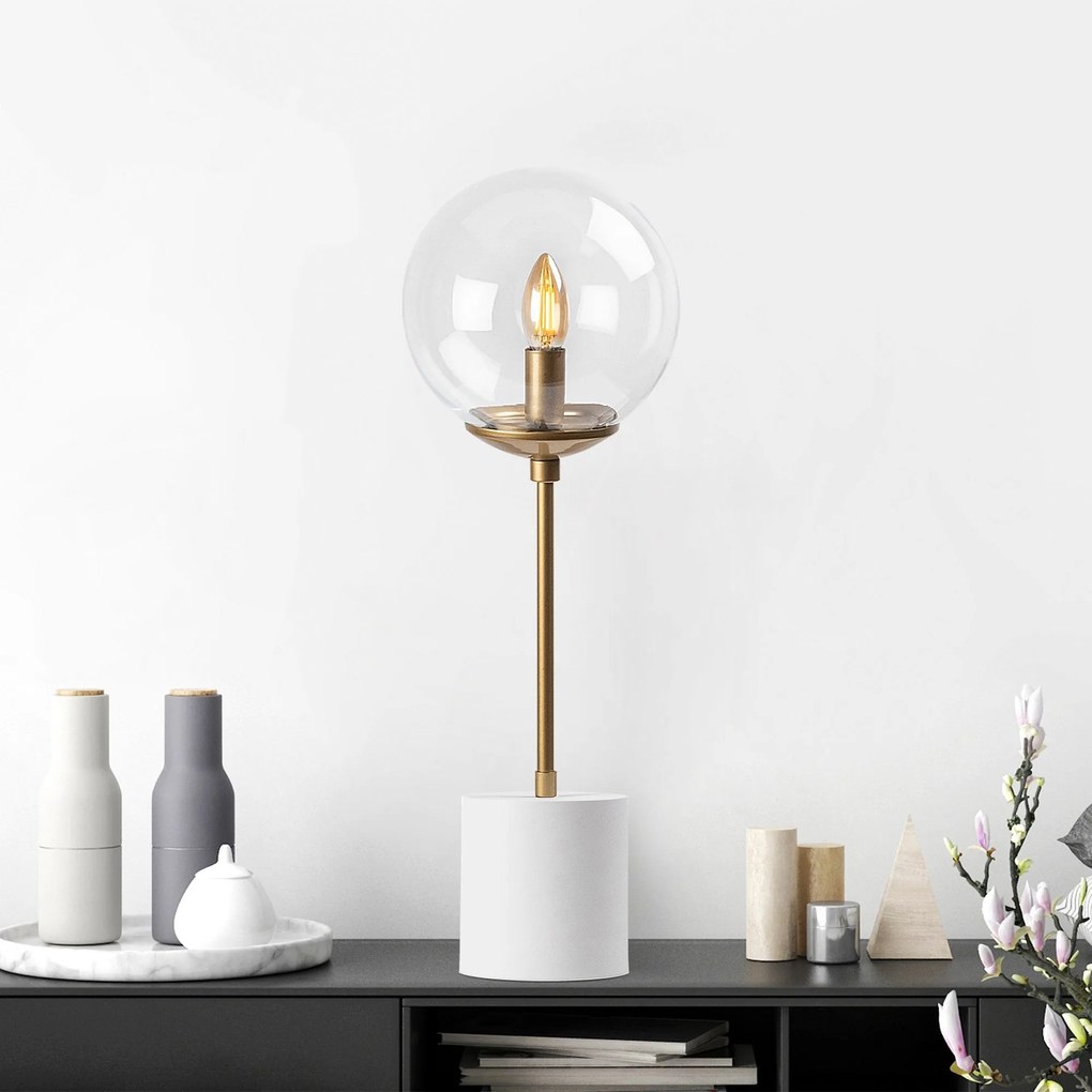 Candeeiro de Mesa Globo – Branco – 20 x 20 x 57 cm