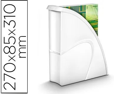 Porta Revistas Cep Plastico Uso Vertical / Horizontal Branco 85x270x310 mm