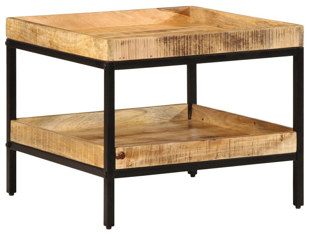Mesa de Apoio 55x55x45 cm Madeira Sólida de Mangueira Rústica