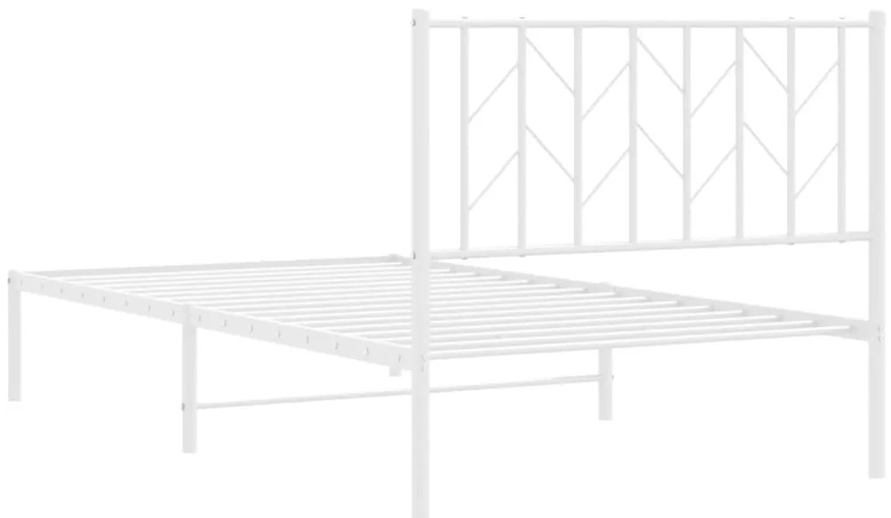 Estrutura de cama com cabeceira 100x190 cm metal branco